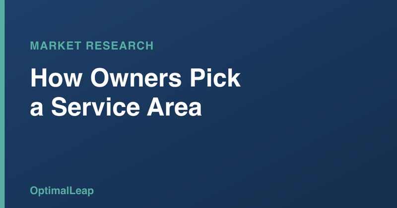 A map with four candidate towns marked for a new service area