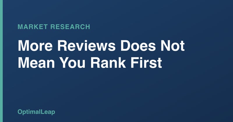OptimalLeap Local Search card headed 'More Reviews Does Not Mean You Rank First'