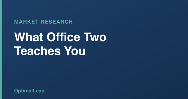 OptimalLeap Market Research card headed 'What Office Two Teaches You'